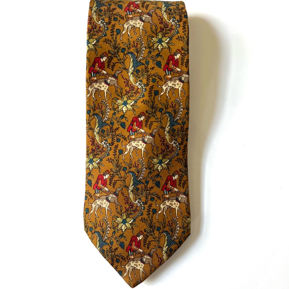 Brooks Brothers makers print Silk Necktie USA imported fabric multicolor - Picture 1 of 6